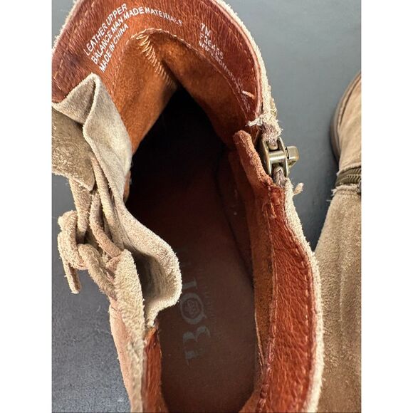 Born Bessie Brown Suede Leather Side Zip Ankle Boot US Women Size 7 - Picture 9 of 10